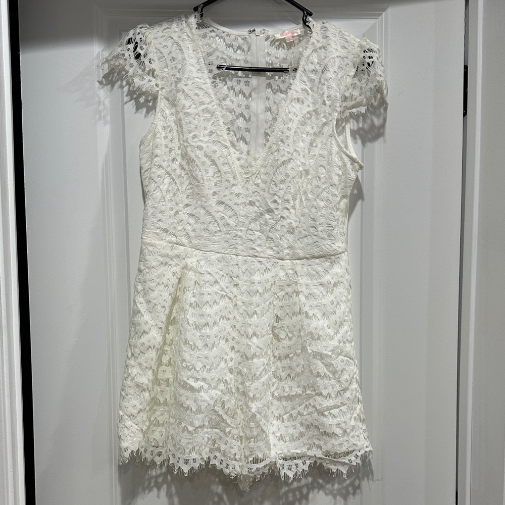 Elegant White Lace Romper